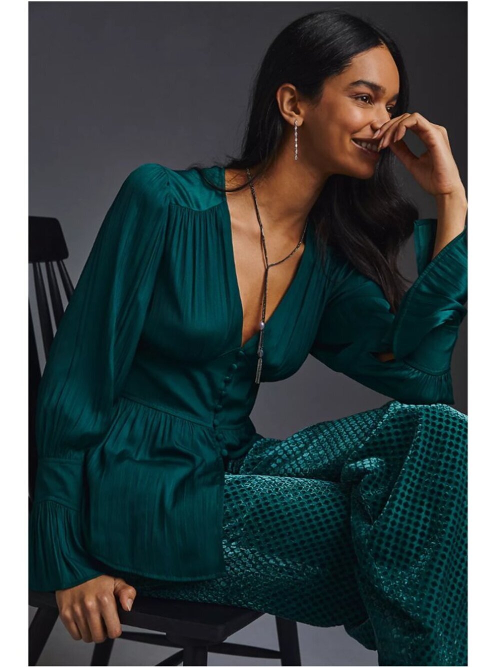 By Anthropologie Deep-V Tunic